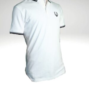 POLO H BLANCO EA PLASTIFICADO RELIEVE