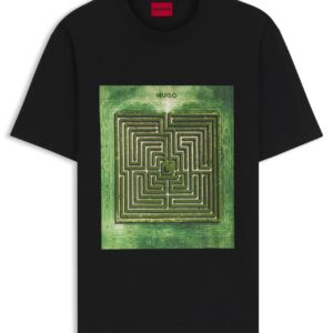 CAMISETA H NEGRA LABERINTO VERDE