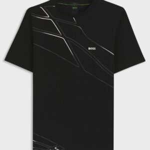 CAMISETA H NEGRO LINEAS GRIS
