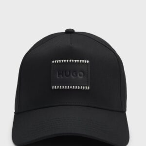 GORRA HUGO NEGRA HUGO PLACA CUERO