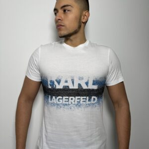CAMISETA H BLANCO KARL AZUL/NEGRO DEGRADE