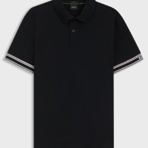 POLO H NEGRO LINEA MANGA MORADO BOSS