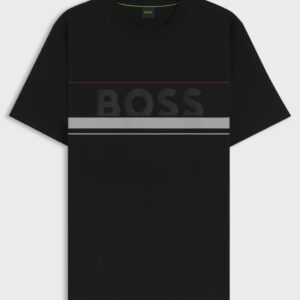 CAMISETA H NEGRO LINEA MORADO BOSS